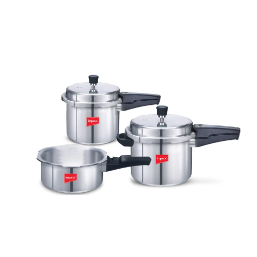 Impex 2,3, 5 Litres Pressure Cookers Aluminium IFC 235 Induction Base with Outer Lid, Aluminium Pressure cookers