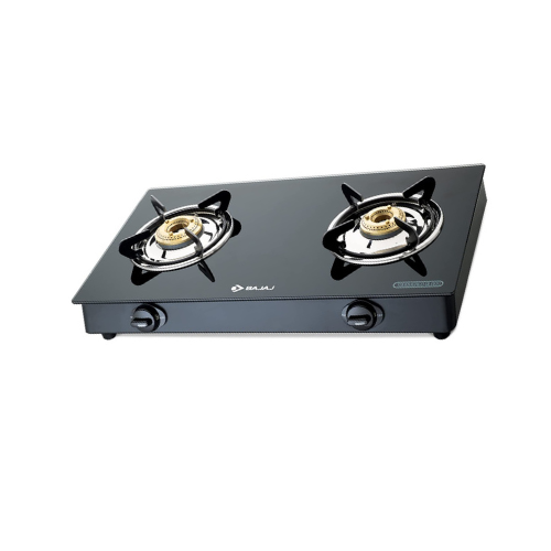 Bajaj GP6, 2-Burner Stainless Steel & Glass Gas Stove