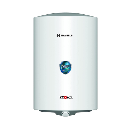 Havells Troica 10-Litre Vertical Storage Water Heater (Geyser) White Grey, 4 star